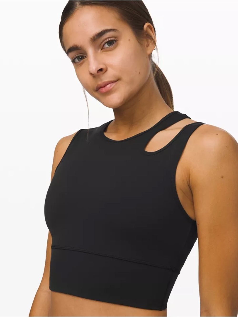 lululemon Black Cropped “Mastered Motion” Workout Tank